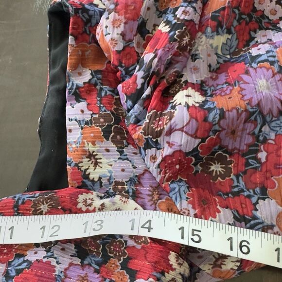 Zara XS Floral Print Puff Sleeve Ruched coquette feminine Mini Dress Blogger Fav - Picture 13 of 15